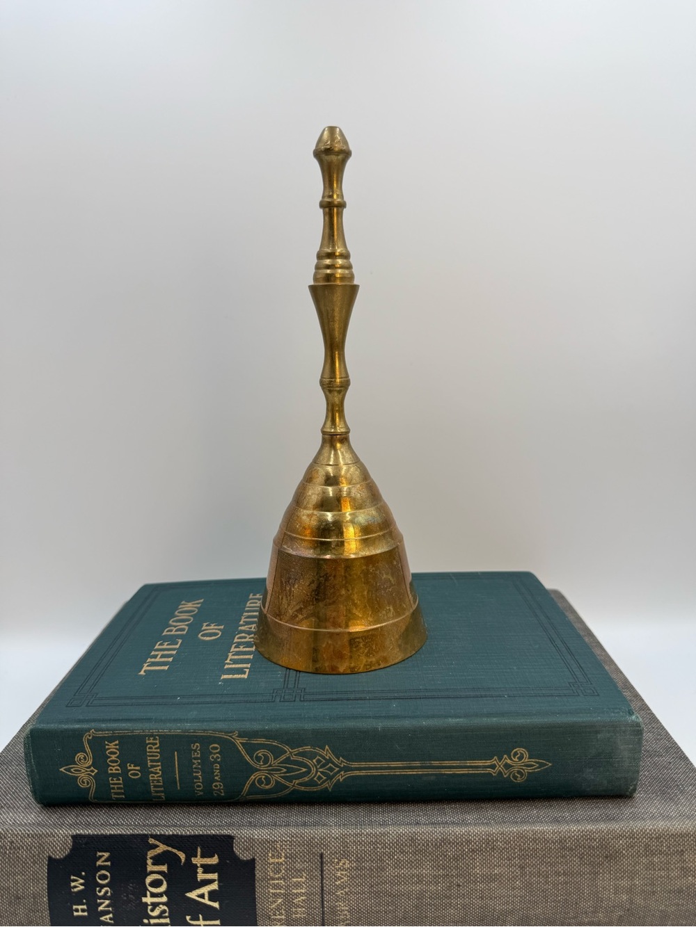 Vintage  Brass Hand Bell/School Bell 8.5" Tall